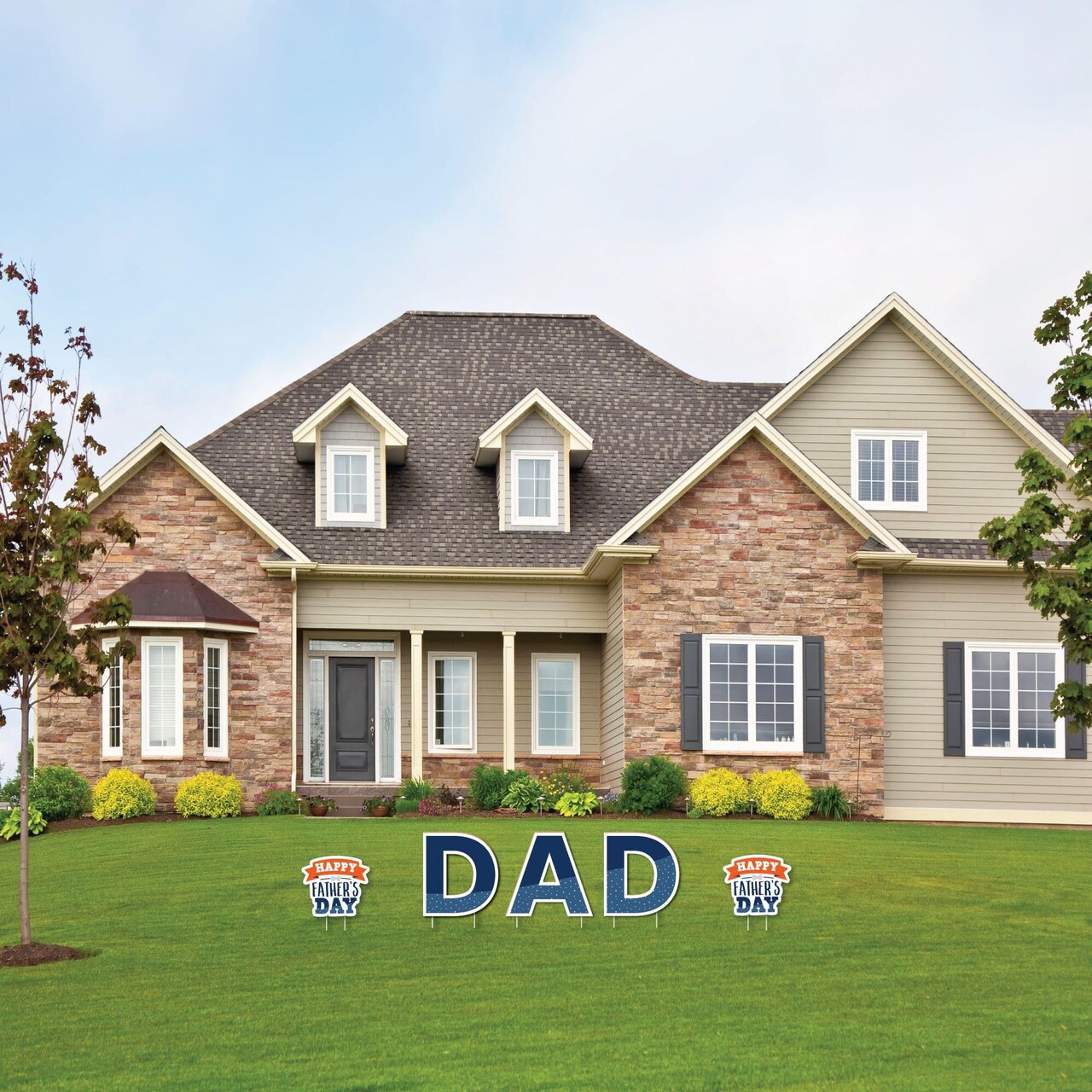 Big Dot of Happiness Happy Father's Day - Yard Sign Outdoor Lawn Decorations - We Love Dad Party Yard Signs - Dad